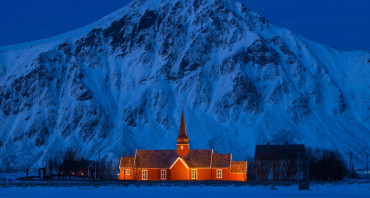 building and mountain