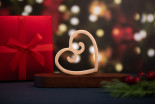 Wood Heart with Christmas Lights