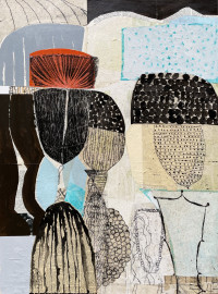 Cerise 2025. 40 x 30. collage on canvas