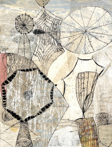 Seeds and Weeds #1. 30 x 22 2025. collage on paper