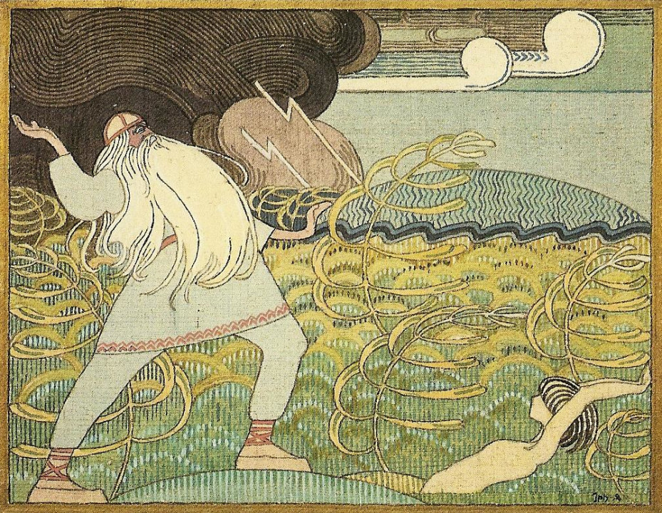 Joseph_Alanen_-_Väinämöinen_Sings_Joukahainen_into_a_Mire